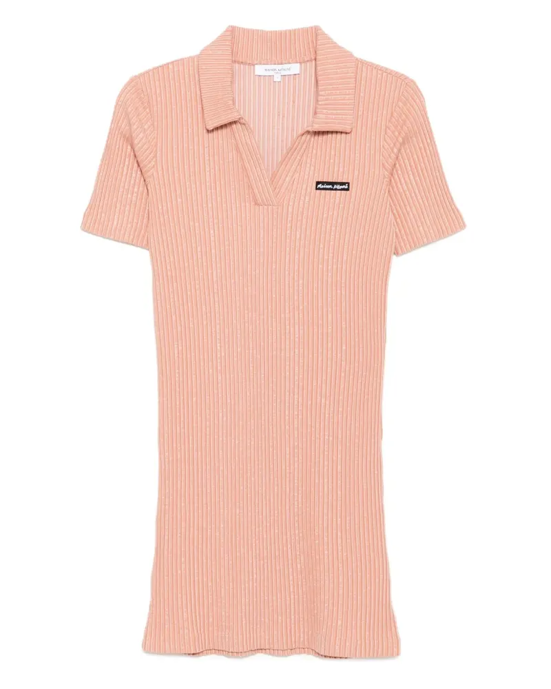 Kitsuné Geripptes Poloshirtkleid - Rosa Rosa