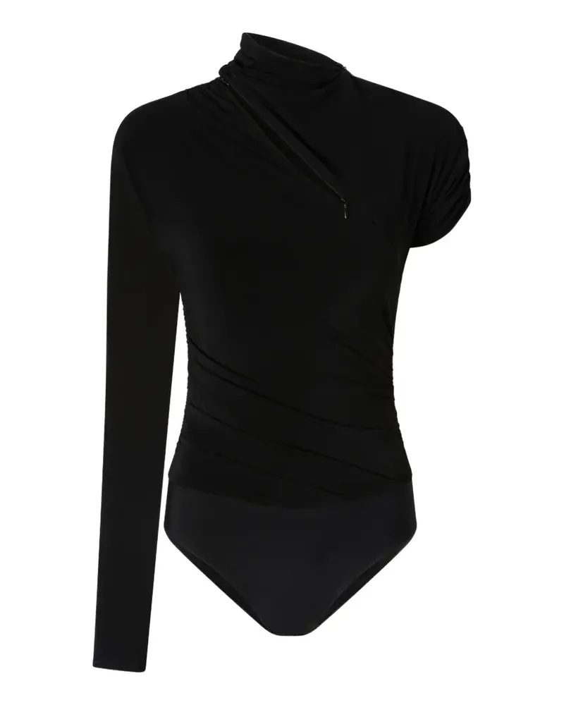 Pinko bodysuit with asymmetric sleeves - Schwarz Schwarz