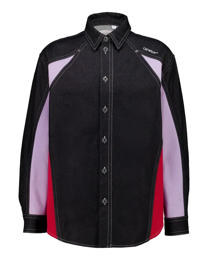 OFF-WHITE colour-block denim shirt - Schwarz Schwarz