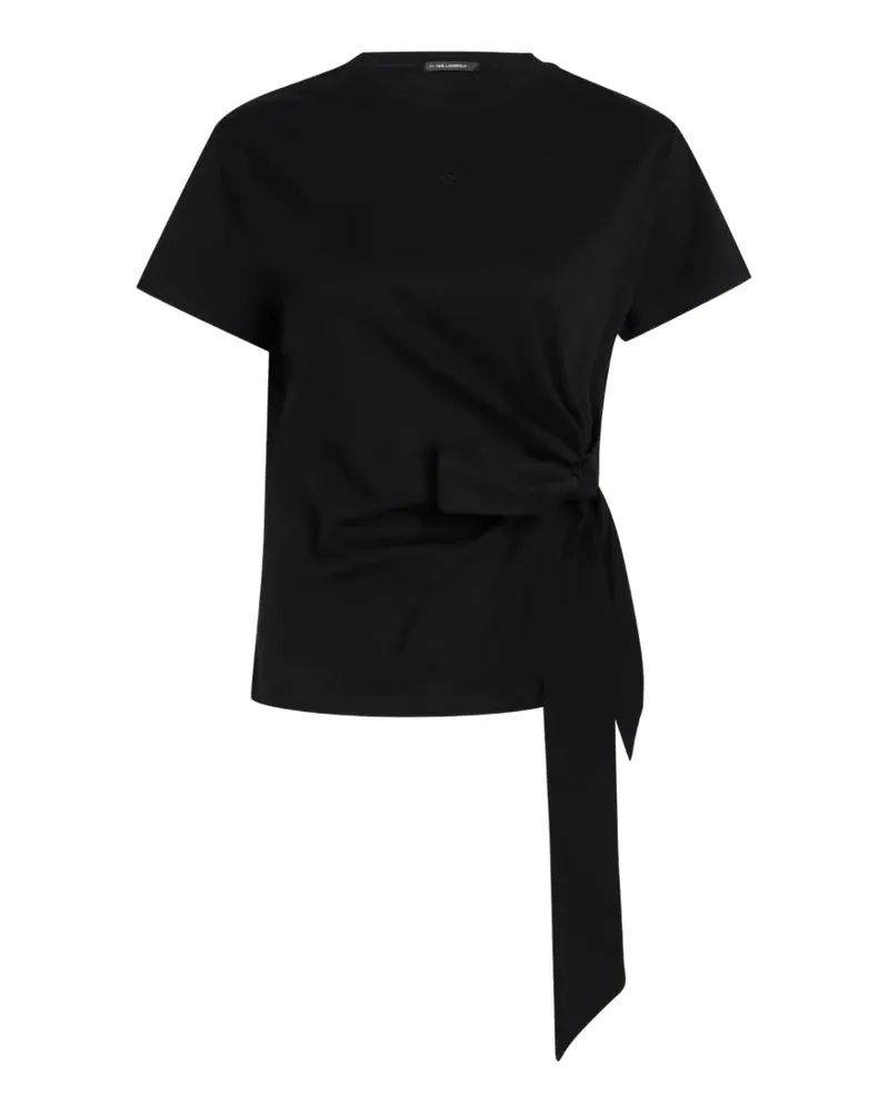 Karl Lagerfeld T-Shirt mit Knotendetail - Schwarz Schwarz
