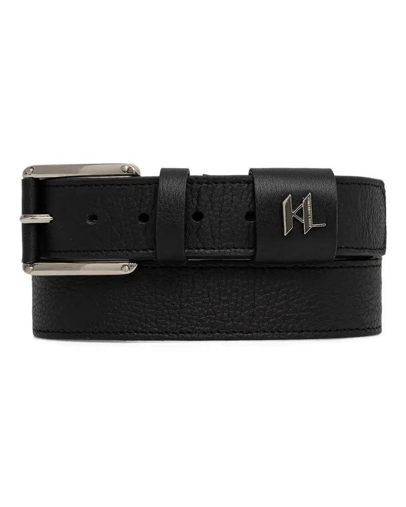 Karl Lagerfeld Gürtel mit Logo-Patch - Schwarz Schwarz