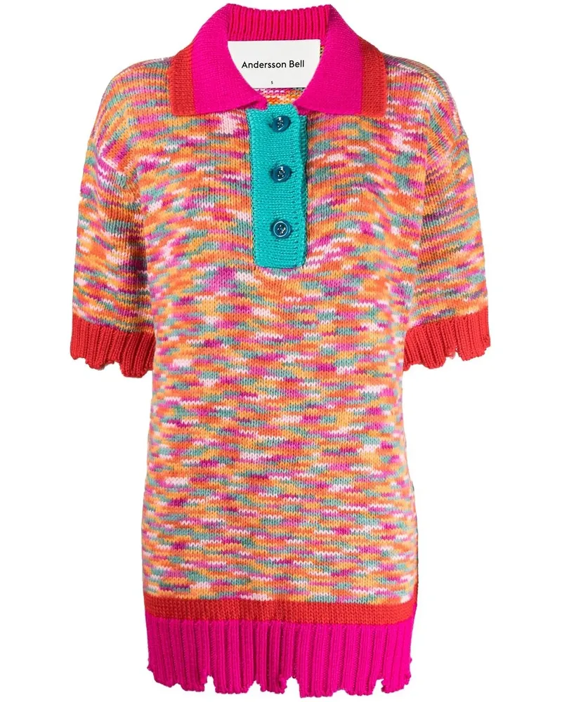 Andersson Bell Gestricktes Poloshirt - Rosa Rosa