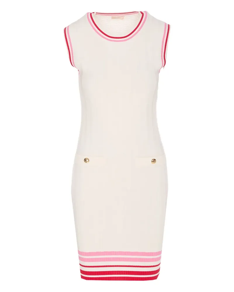 Liu Jo Geripptes Strickkleid - Weiß Weiß