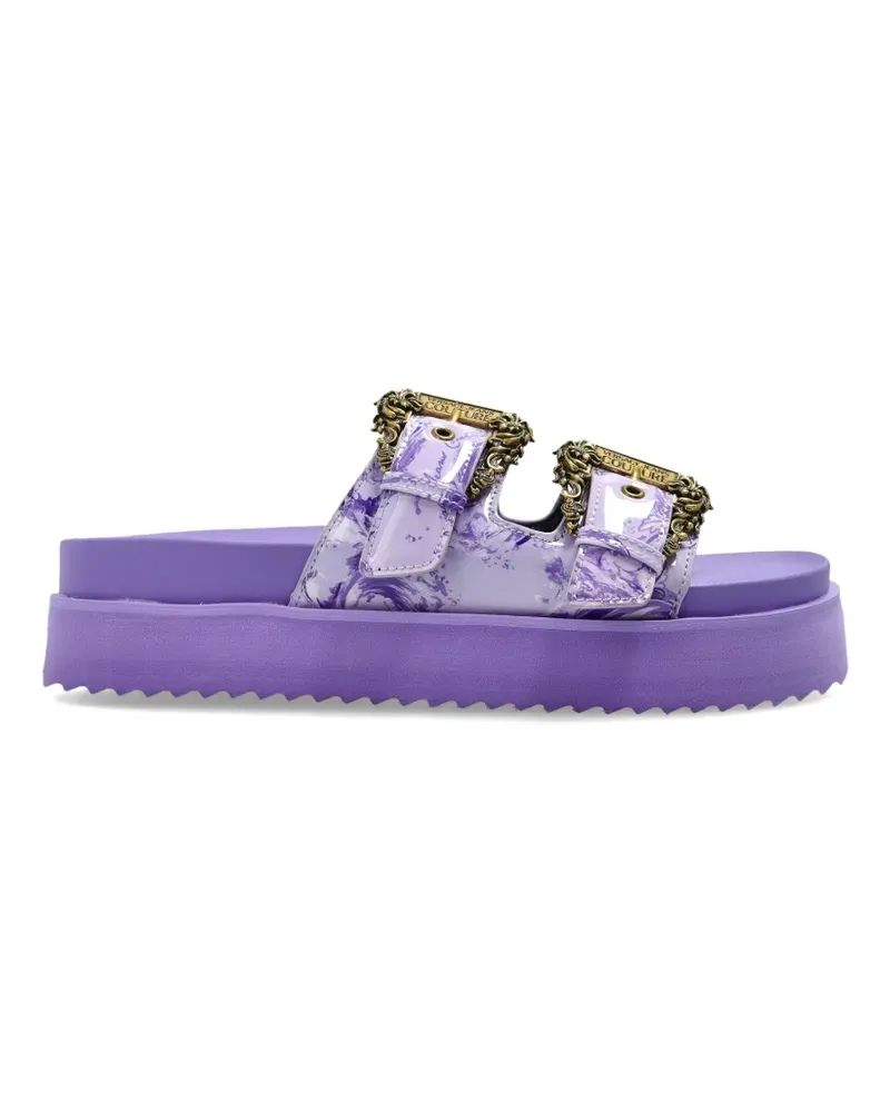 Versace Jeans Plateau-Sandalen mit Schnallenriemen - Violett Violett