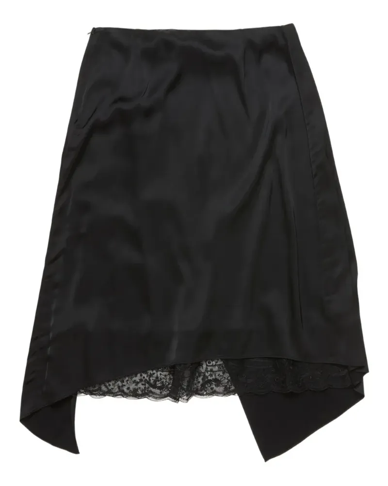 Acne Studios Gerüschter Midirock mit Spitzenbesatz - Schwarz Schwarz