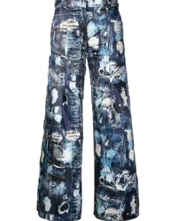 John Richmond Manik Cropped-Hose mit Print Blau