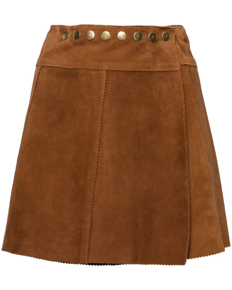 Cynthia Rowley Gewickelter Rock aus Wildleder - Braun Braun