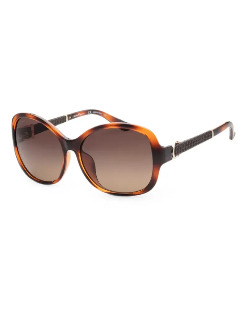 Ferragamo Gancini Sonnenbrille in Schildpattoptik - Braun Braun