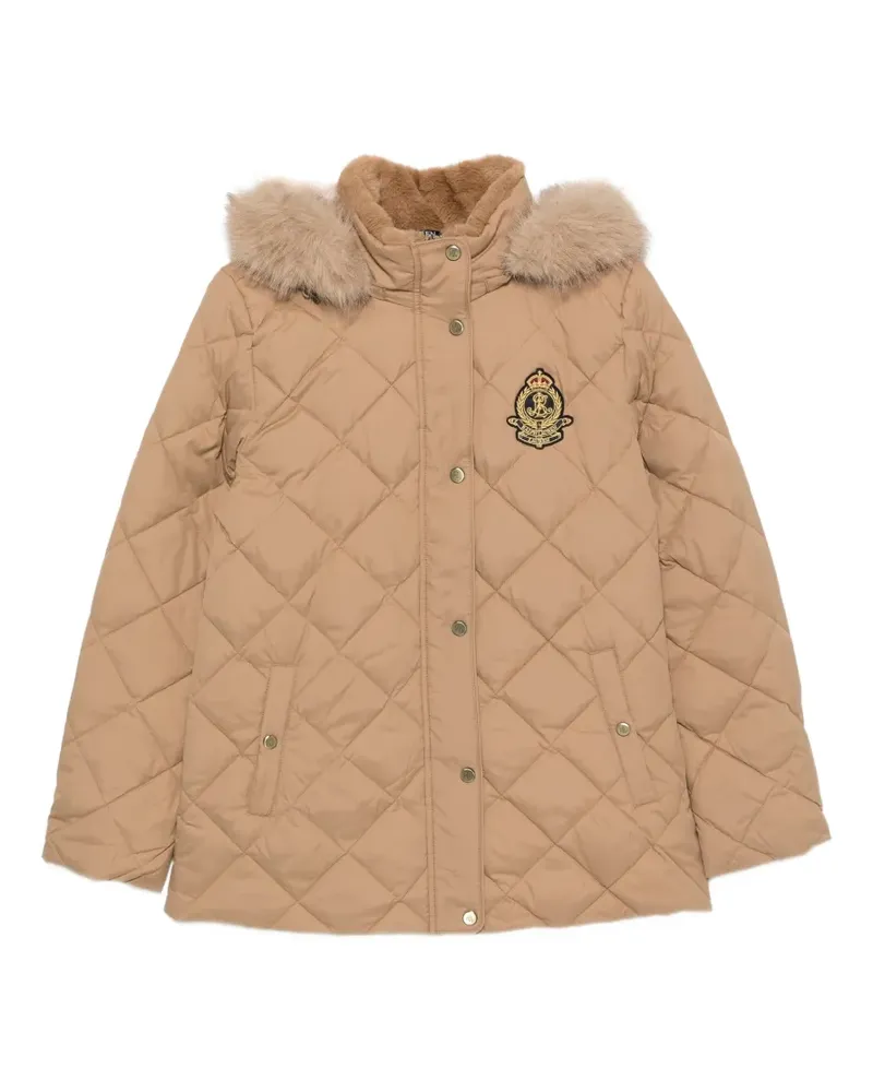 Ralph Lauren quilted faux fur-trim jacket - Nude Nude