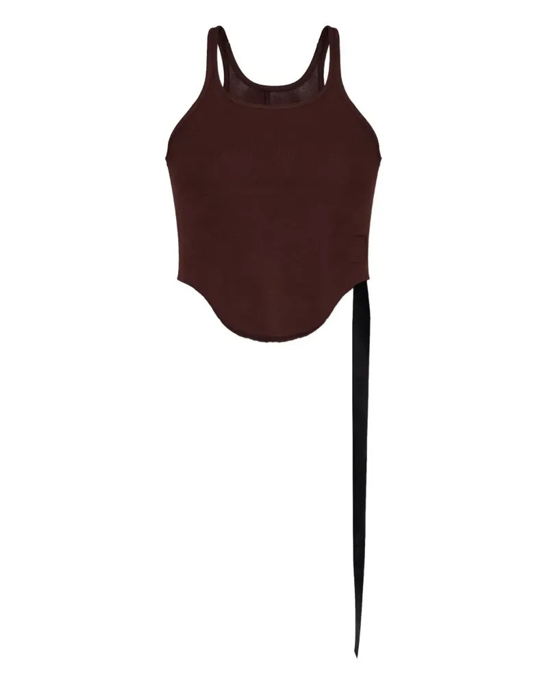 DRKSHDW by Rick Owens asymmetrical raw-edge tank top - Rot Rot