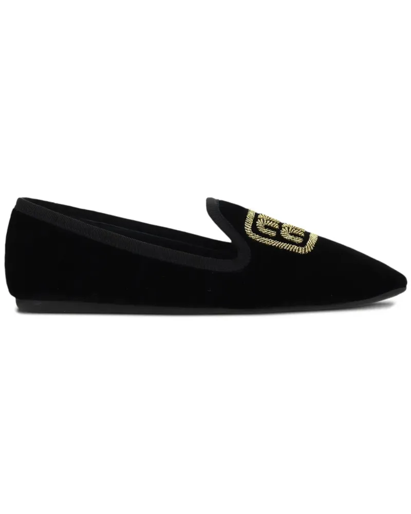 Miu Miu Slipper mit Logo-Stickerei - Schwarz Schwarz