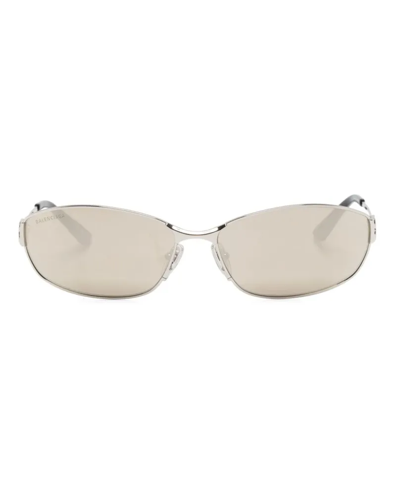 Balenciaga Sonnenbrille mit ovalem Gestell - Silber Silber