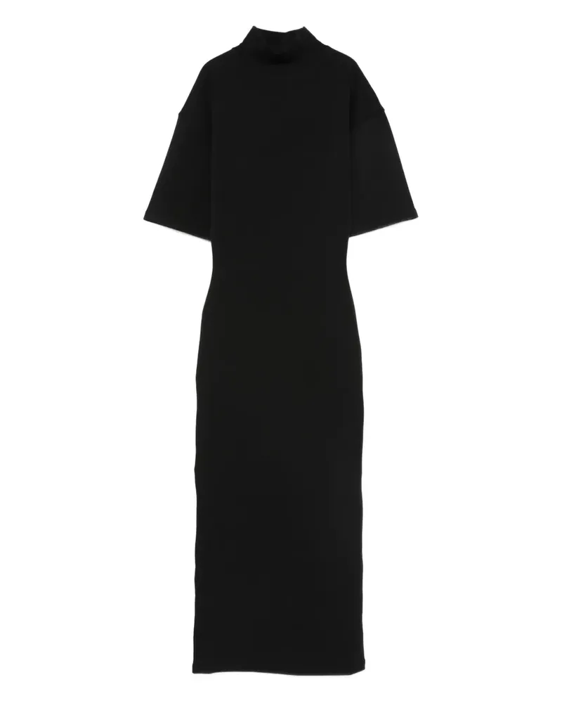 Jean Paul Gaultier Maxikleid mit Stehkragen - Schwarz Schwarz