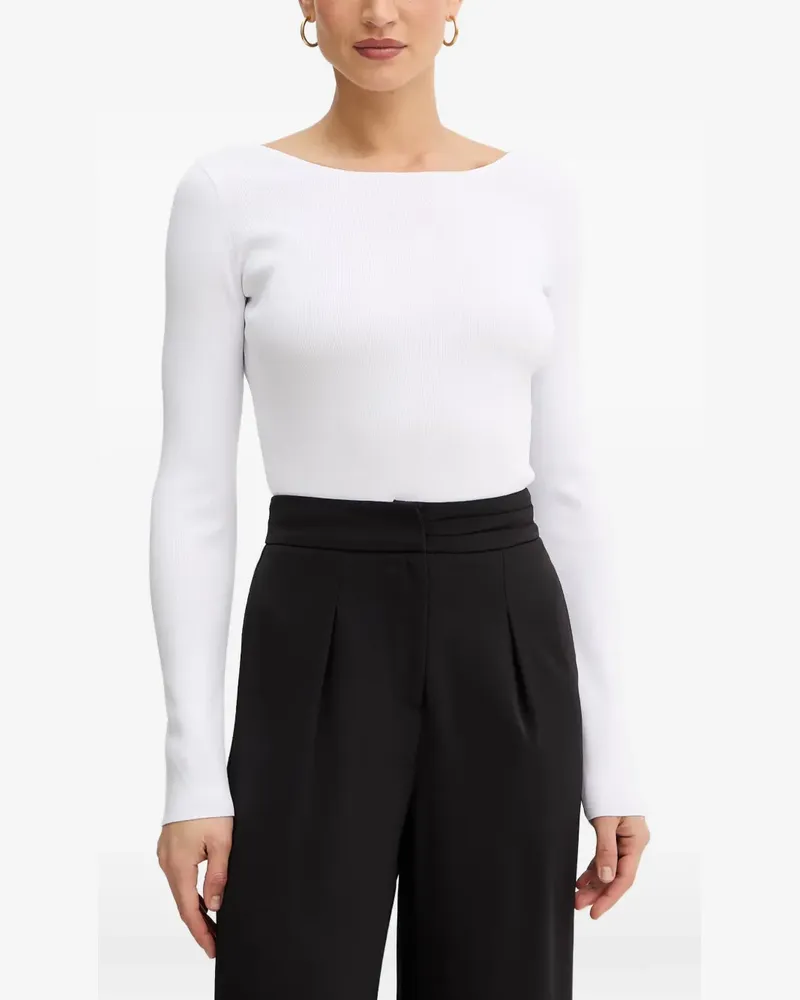 Armani Exchange ribbed-knit long-sleeve sweater - Weiß Weiß