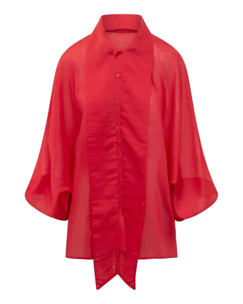 SoSUE bow button fastening blouse - Rot Rot