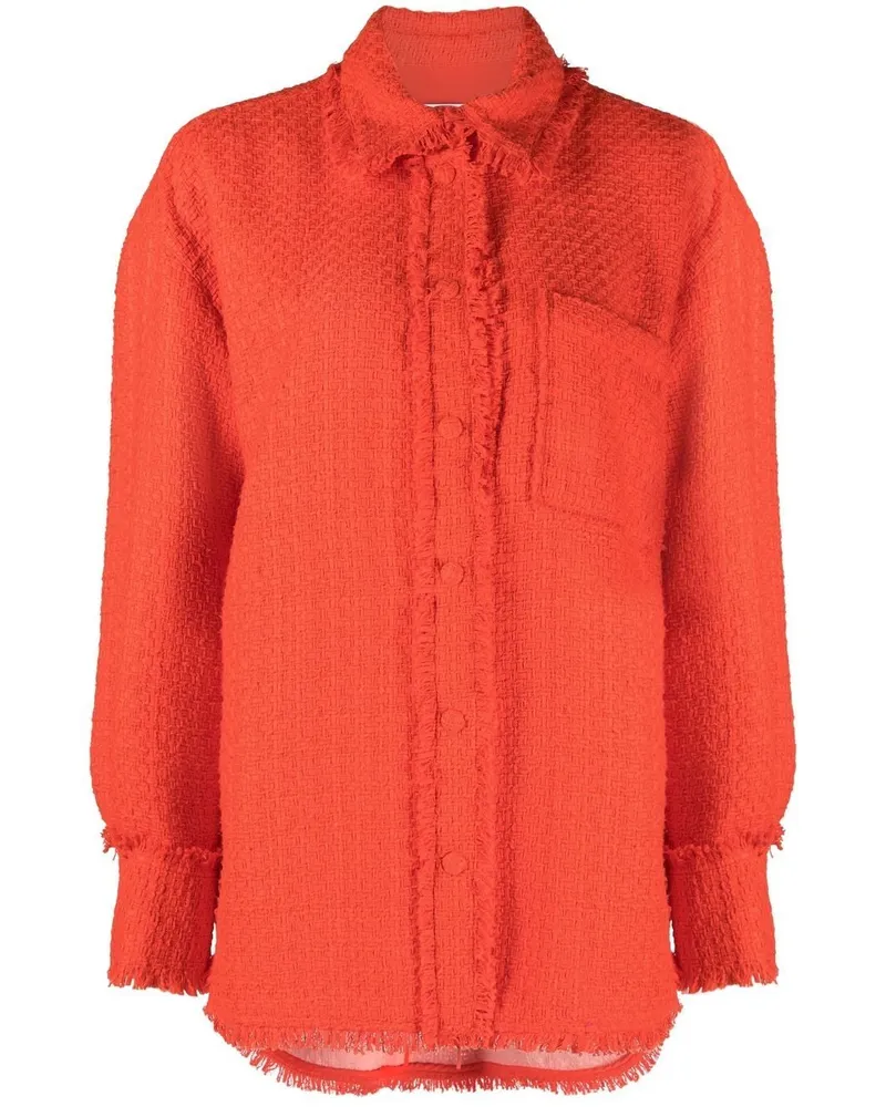MSGM Tweed-Hemd mit Fransen - Rot Rot