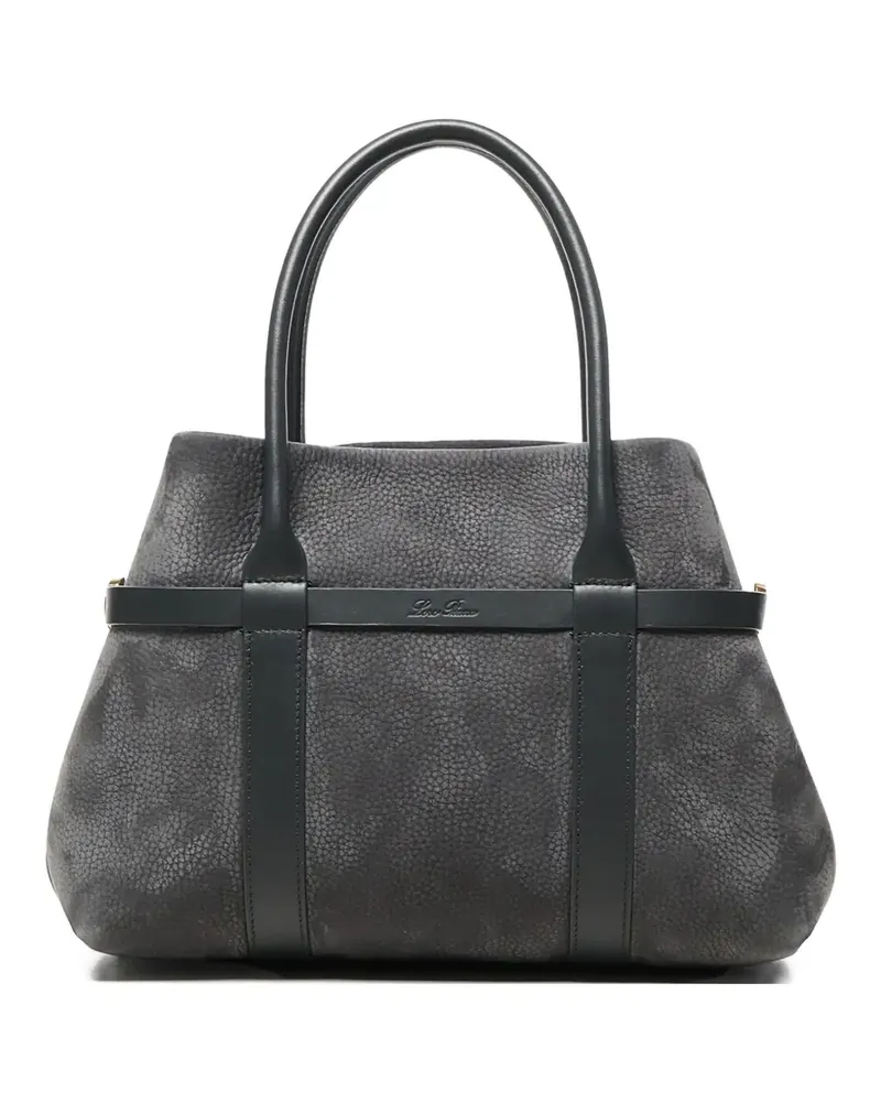Loro Piana Kleine Ghiera Shopper mit Lederbesatz - Blau Blau