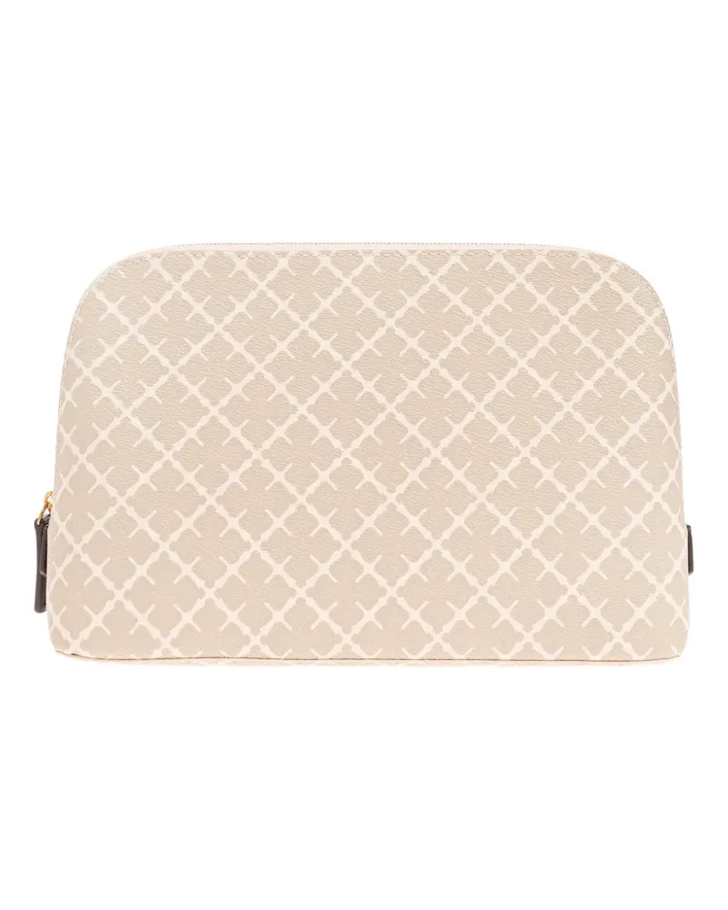 By Malene Birger geometric-pattern make up bag - Nude Nude