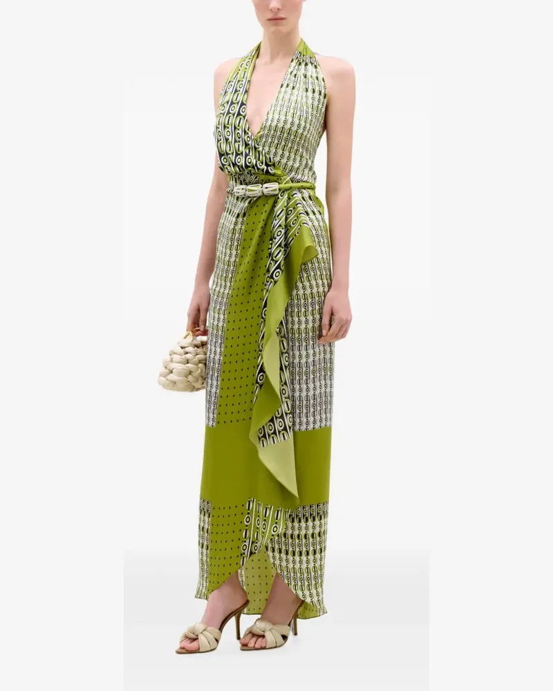 Silvia Tcherassi abstract-print wrap maxi dress - Grün Grün