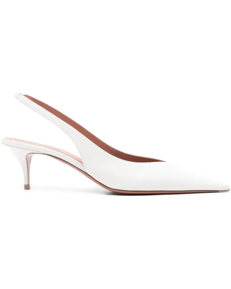 Amina Muaddi Anok Slingback-Pumps 52mm - Weiß Weiß