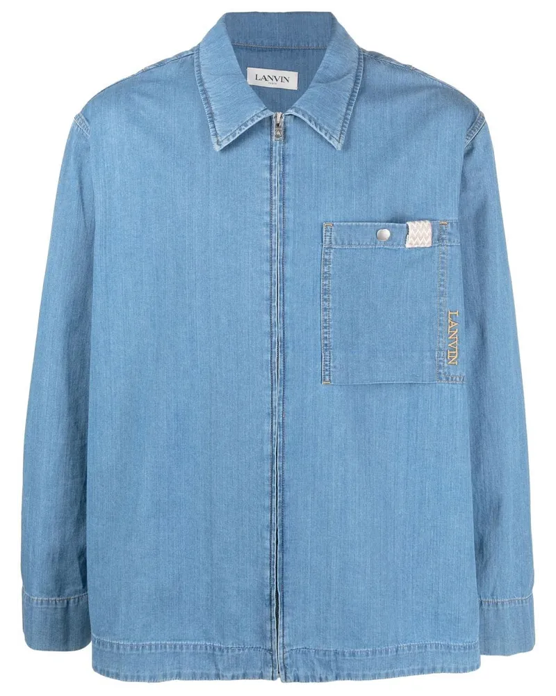 Lanvin Jeanshemd mit Reißverschluss - Blau Blau
