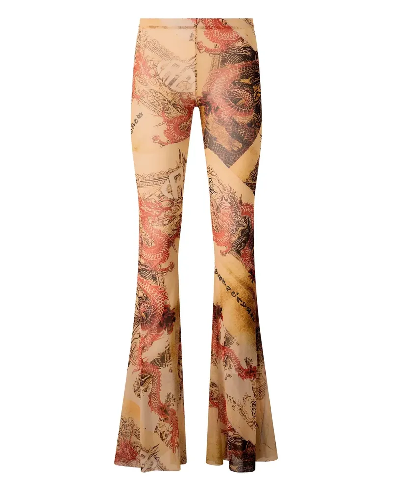 Roberto Cavalli Ausgestellte Hose mit Print - Nude Nude