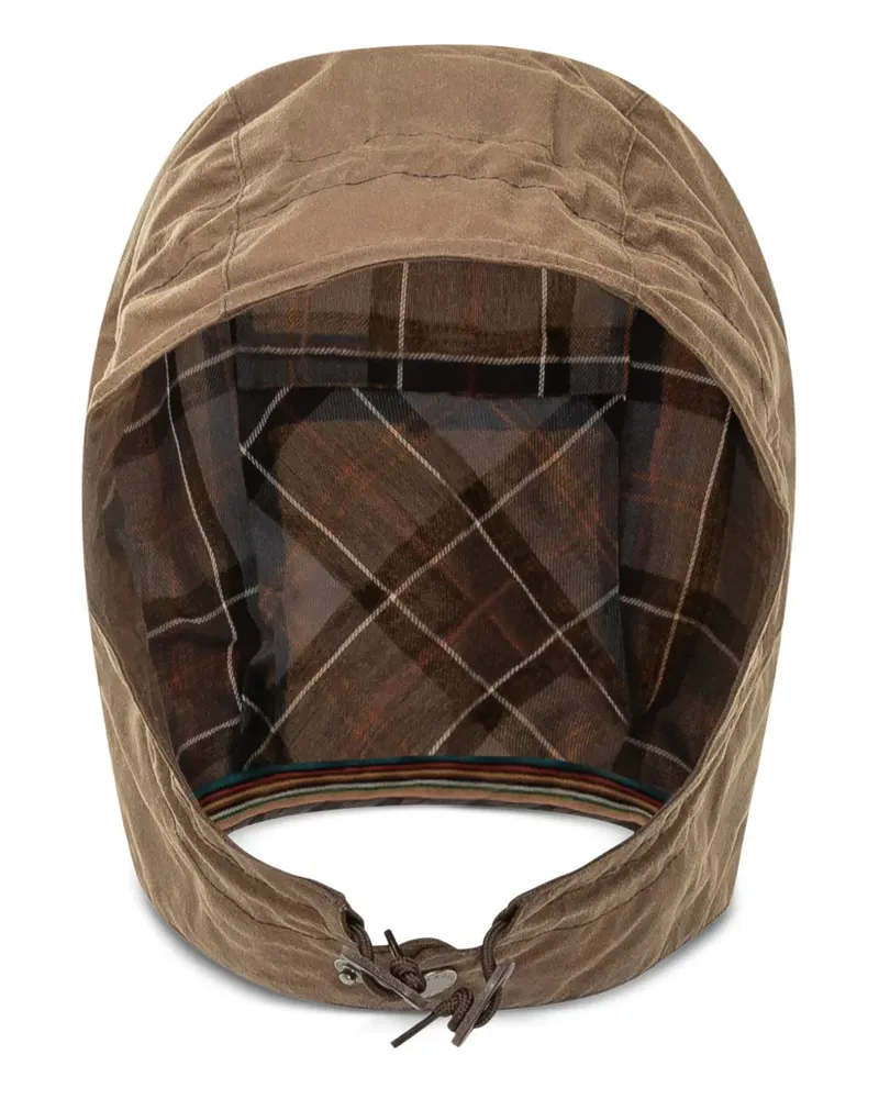 Barbour x Paul Smith gewachste Kapuze mit Karomuster - Braun Braun