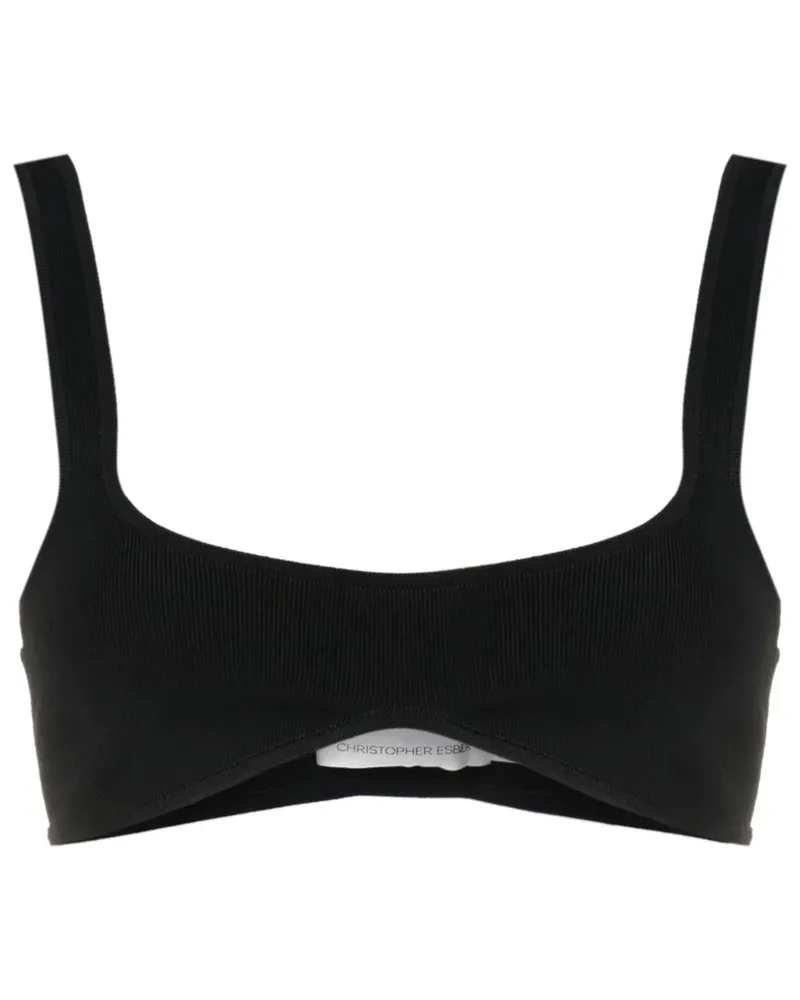 Christopher Esber Geripptes Minuscule Bralet - Schwarz Schwarz