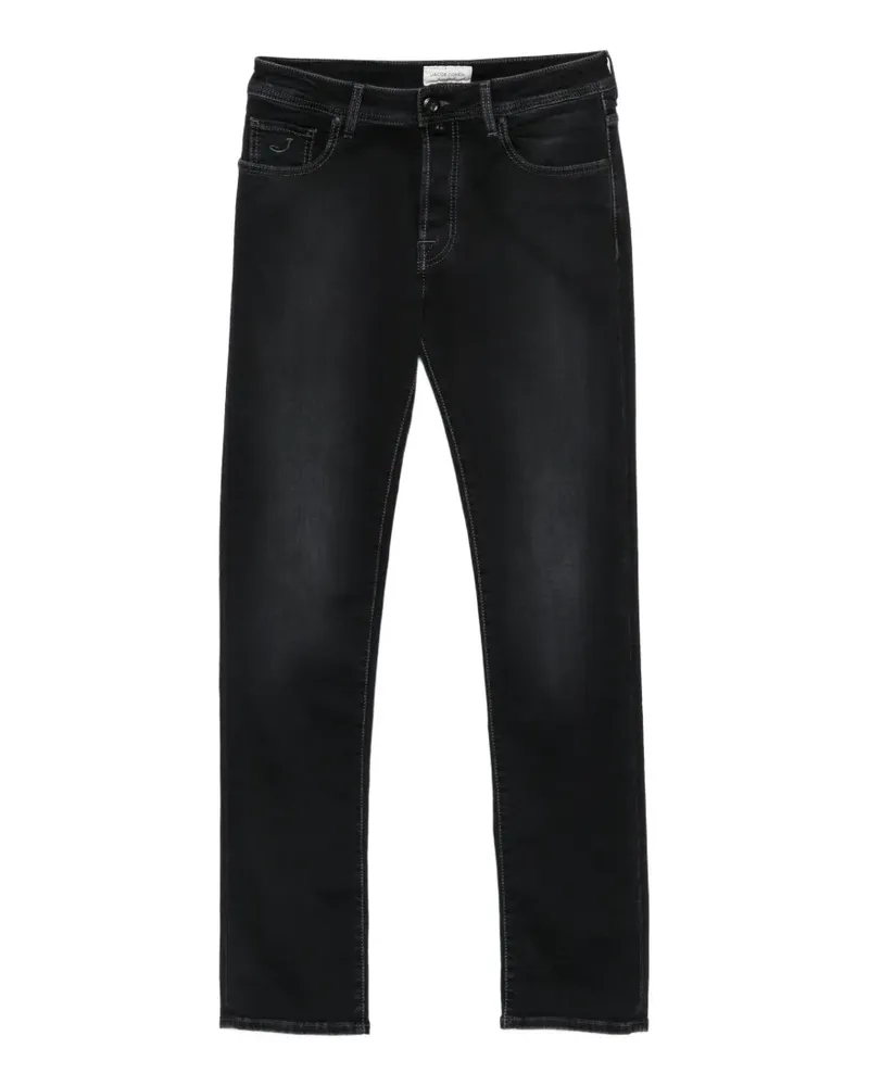 Jacob Cohën logo-patch slim-fit jeans - Schwarz Schwarz