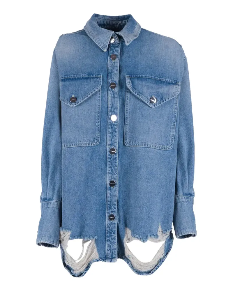 Dondup distressed-finish shirt - Blau Blau