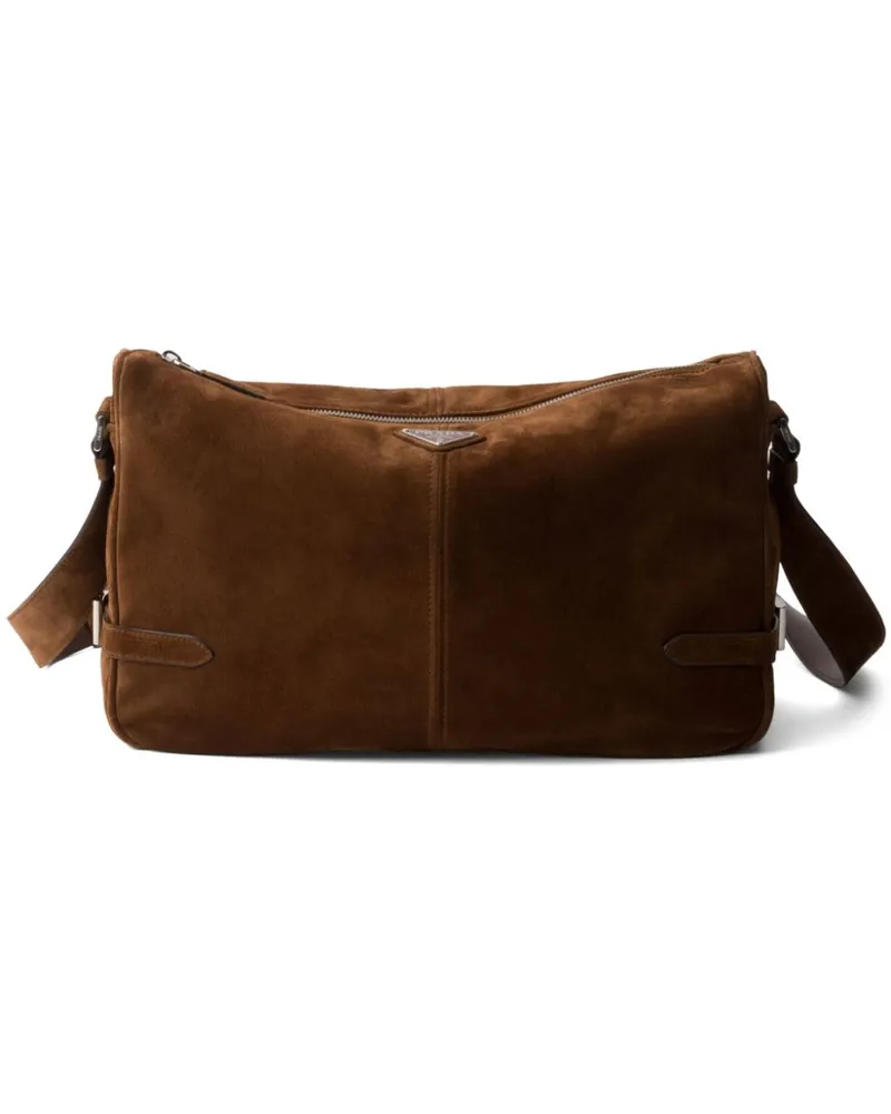Prada Schultertasche aus Wildleder - Braun Braun