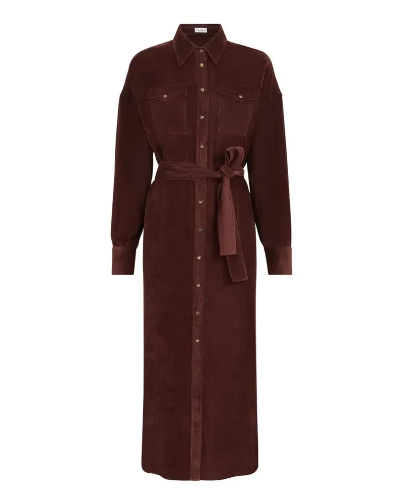 Brunello Cucinelli Hemdkleid aus Cord - Braun Braun