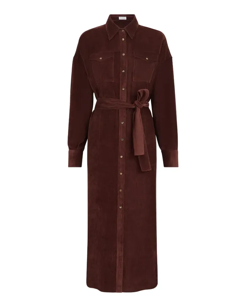 Brunello Cucinelli fluid corduroy shirt dress - Braun Braun