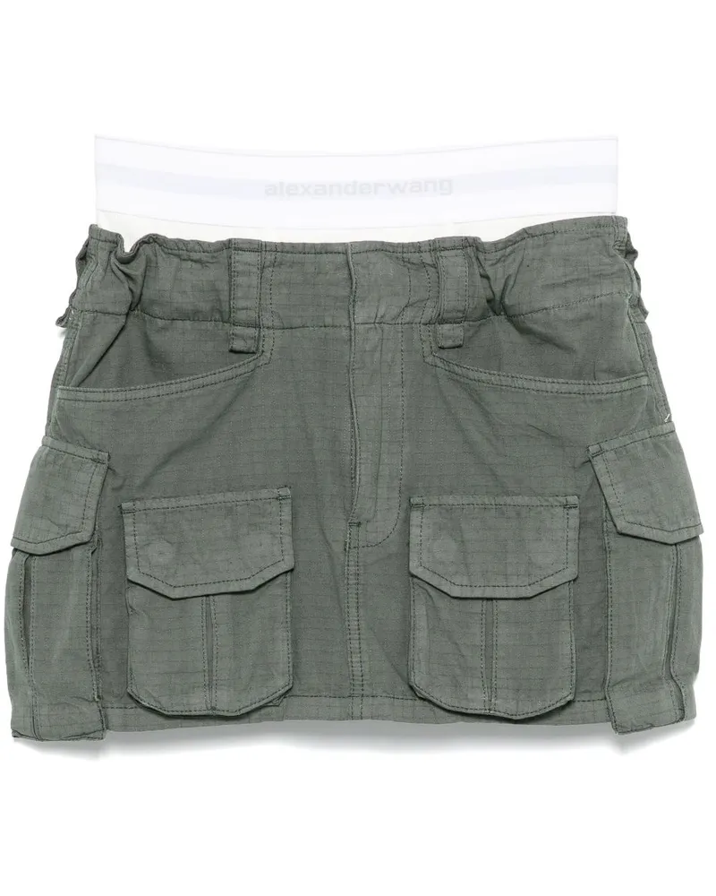 Alexander Wang Minirock mit Logo-Bund - Grün Grün