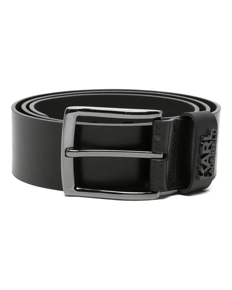 Karl Lagerfeld logo-plaque buckle belt - Schwarz Schwarz