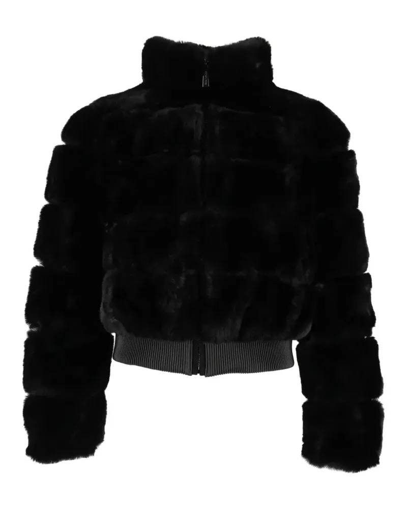 Michael Kors faux-fur bomber jacket - Schwarz Schwarz