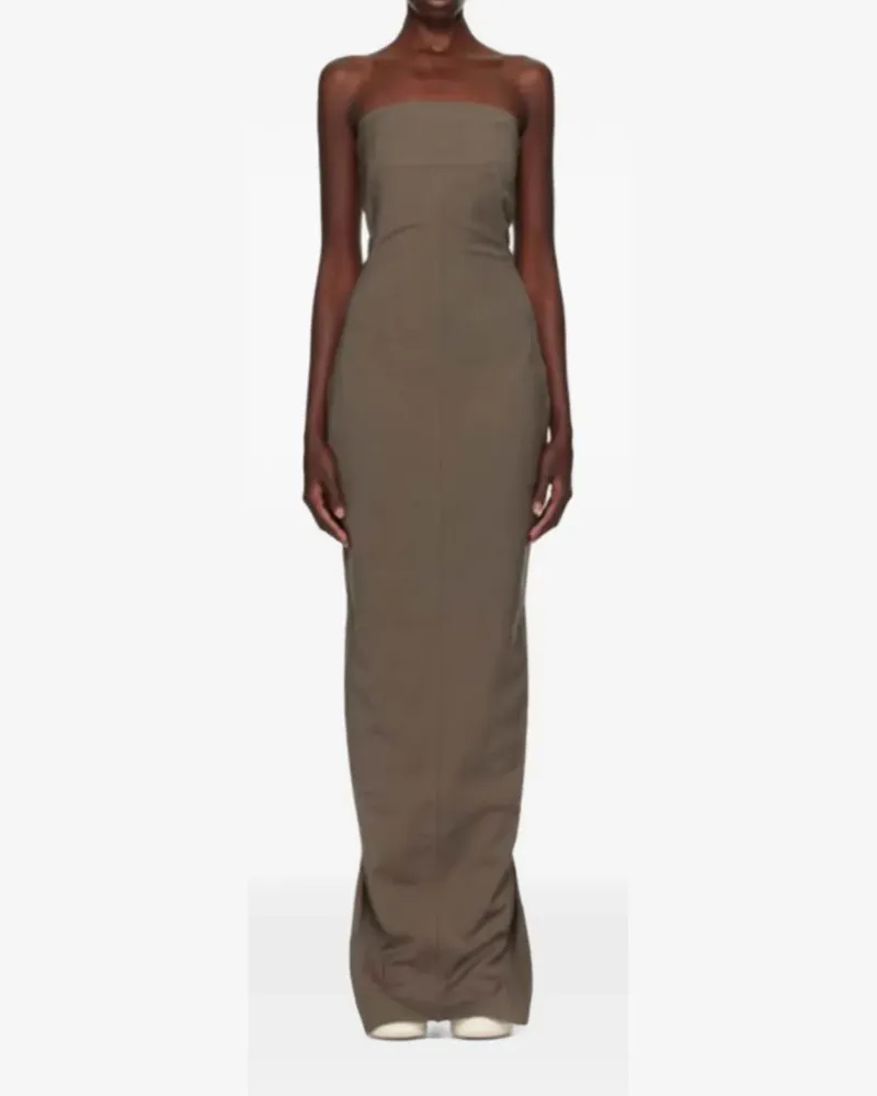 Rick Owens strapless panelled maxi dress - Grau Grau