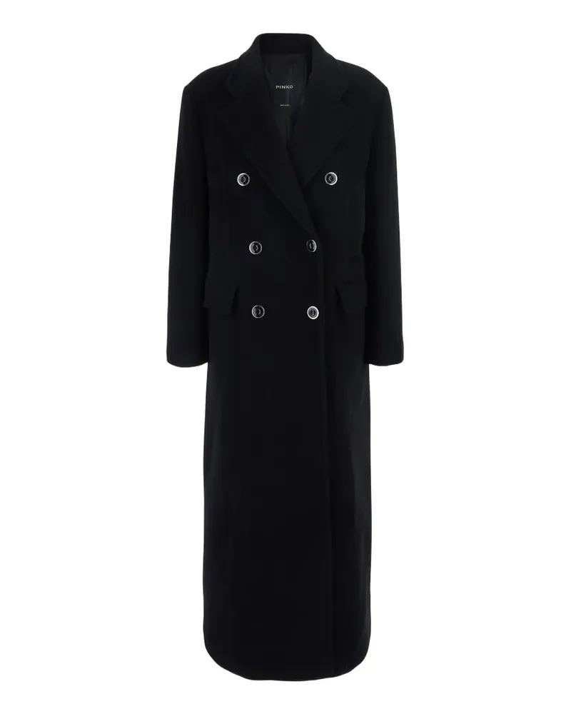 Pinko Covent long double-breasted coat in wool-blend fabric - Schwarz Schwarz