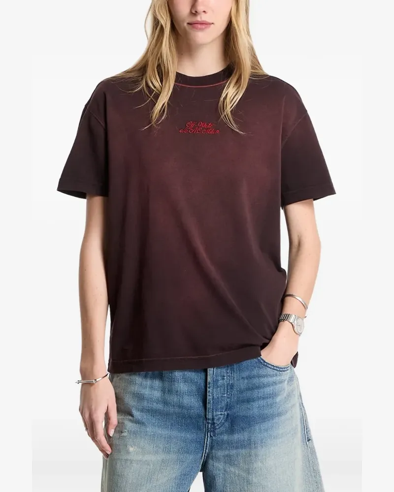 OFF-WHITE x AC Milan faded-effect T-shirt - Rot Rot