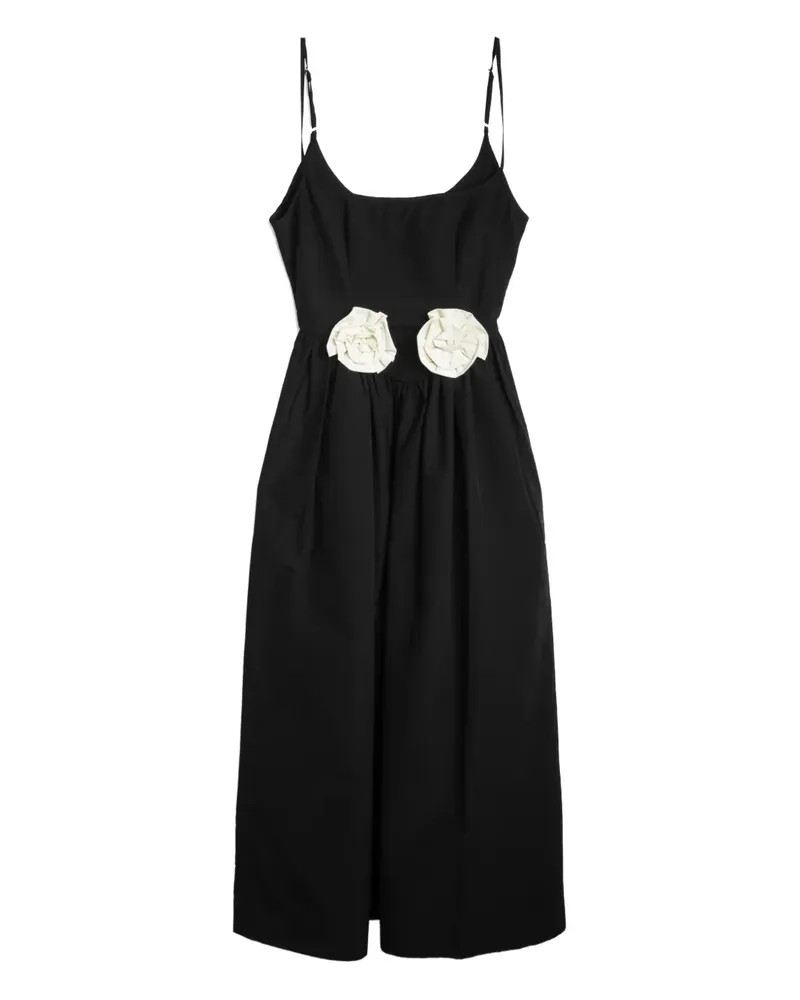 Ciao Lucia Maxikleid mit Rosenverzierung - Schwarz Schwarz