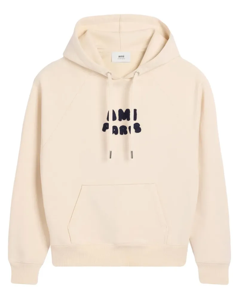 AMI Paris Hoodie mit Logo-Applikation - Nude Nude