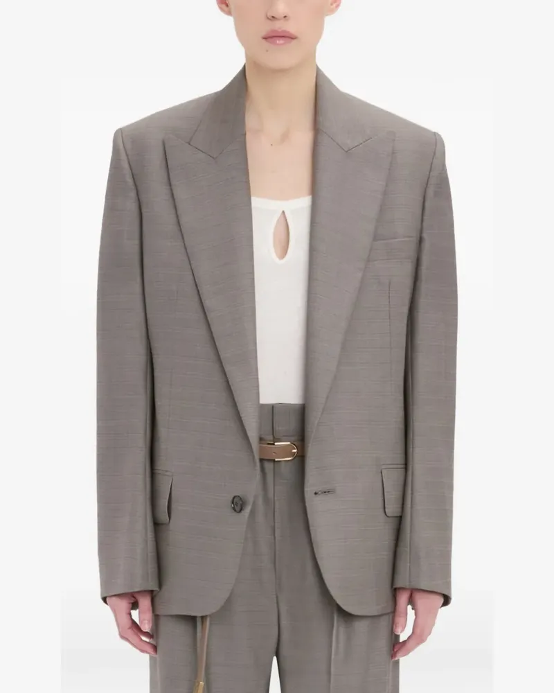 Victoria Beckham sculptural-sleeve blazer - Grau Grau