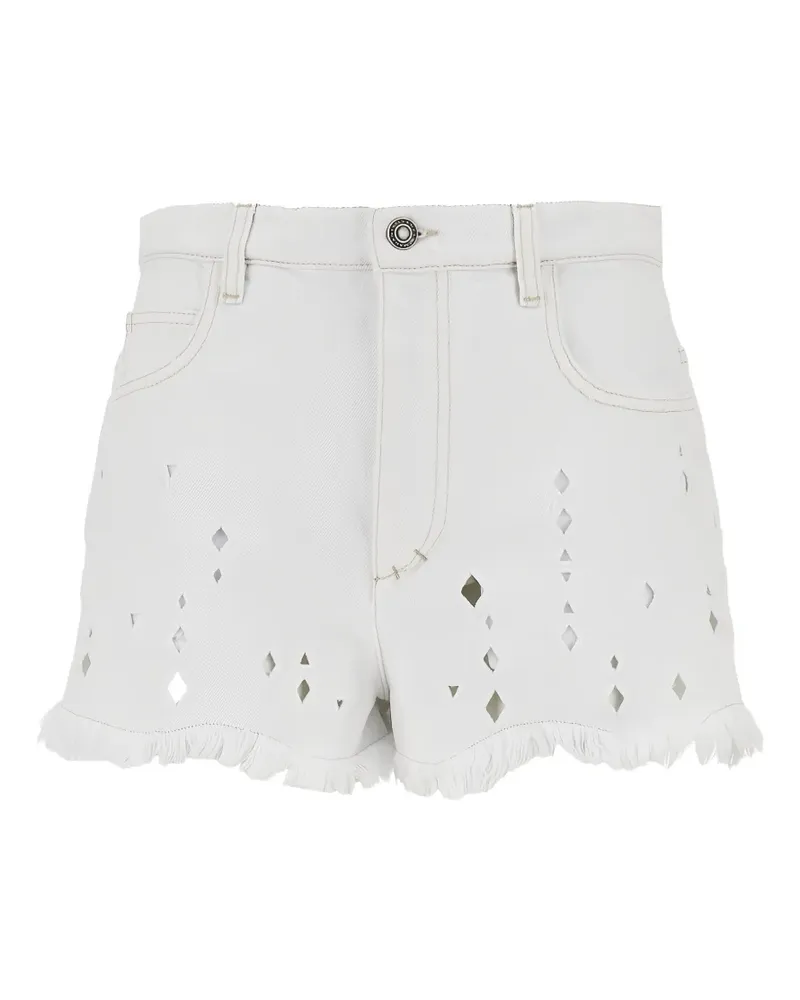 Isabel Marant cut-out frayed-hem shorts - Weiß Weiß
