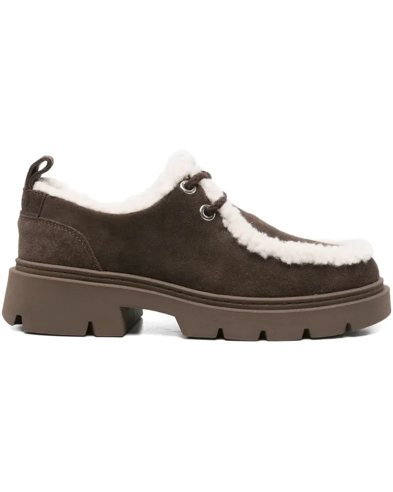 INUIKII Mocabee Curly Derbyschuhe mit Shearling-Besatz - Braun Braun