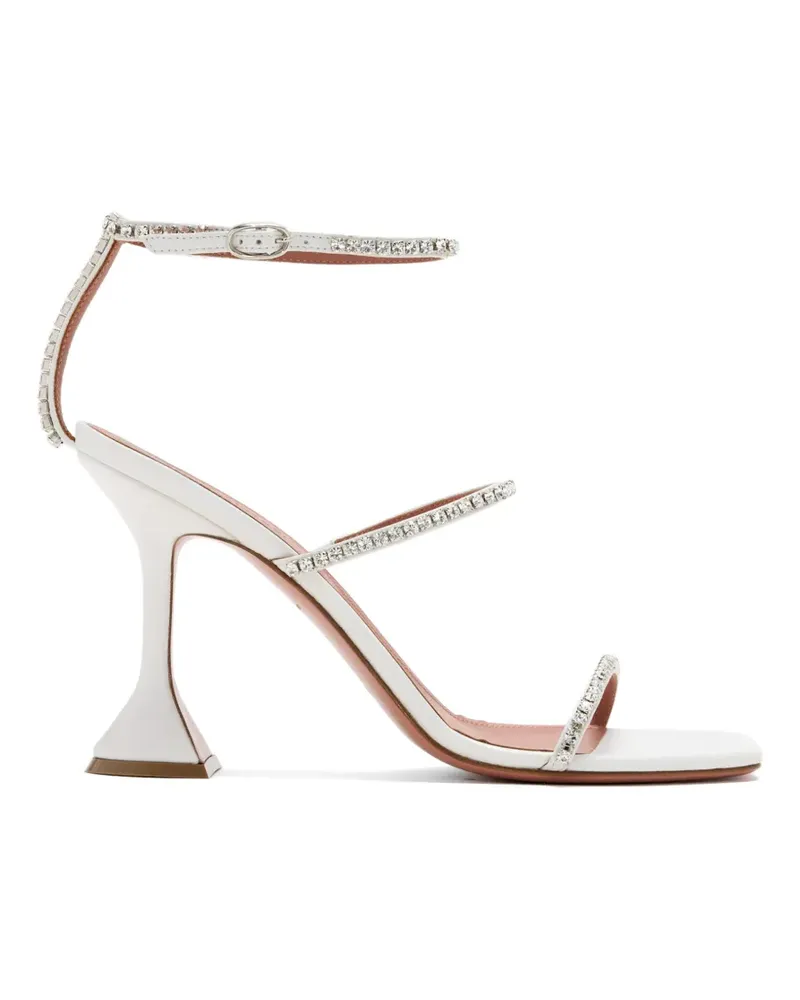 Amina Muaddi Gilda Sandalen 95mm - Weiß Weiß
