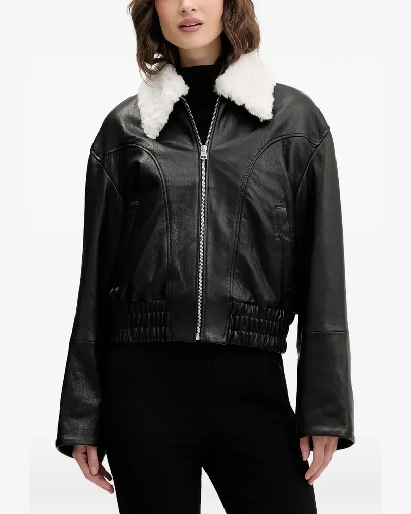 HUGO BOSS Jacke aus Shearling - Schwarz Schwarz