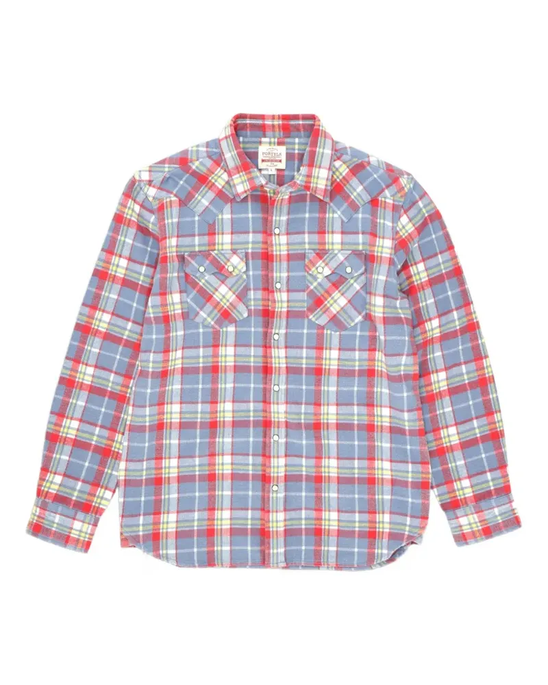 Fortela Josh checked cotton shirt - Blau Blau