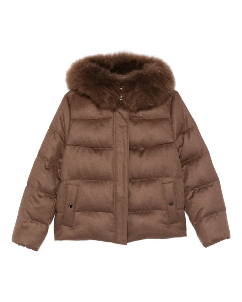 Liska Daunenjacke mit Pelzbesatz - Braun Braun
