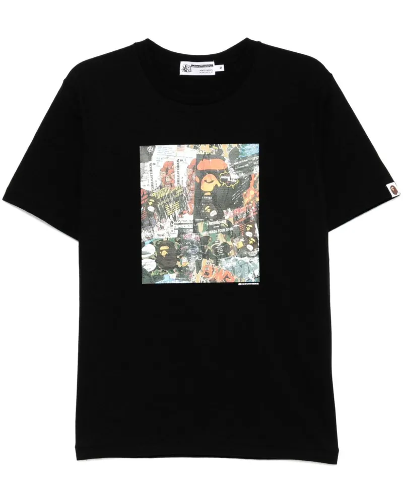 BAPE BAPE T-Shirt mit Flyer-Print - Schwarz Schwarz