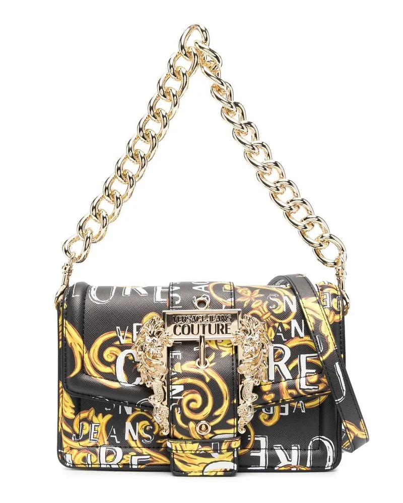Versace Jeans Schultertasche mit Barock-Print - Schwarz Schwarz